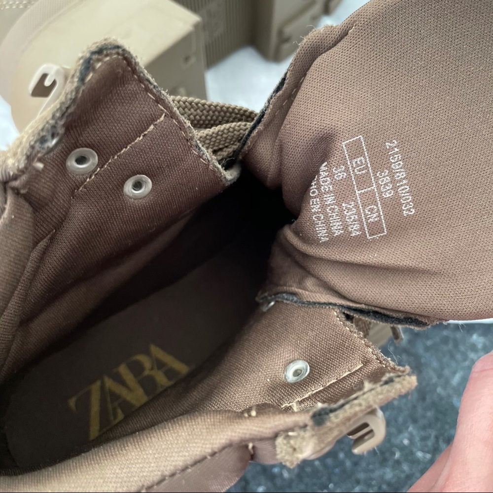ZARA HIKING BOOTS IN OLIVE GREEN/ KHAKI GREEN - Picture 8 of 16
